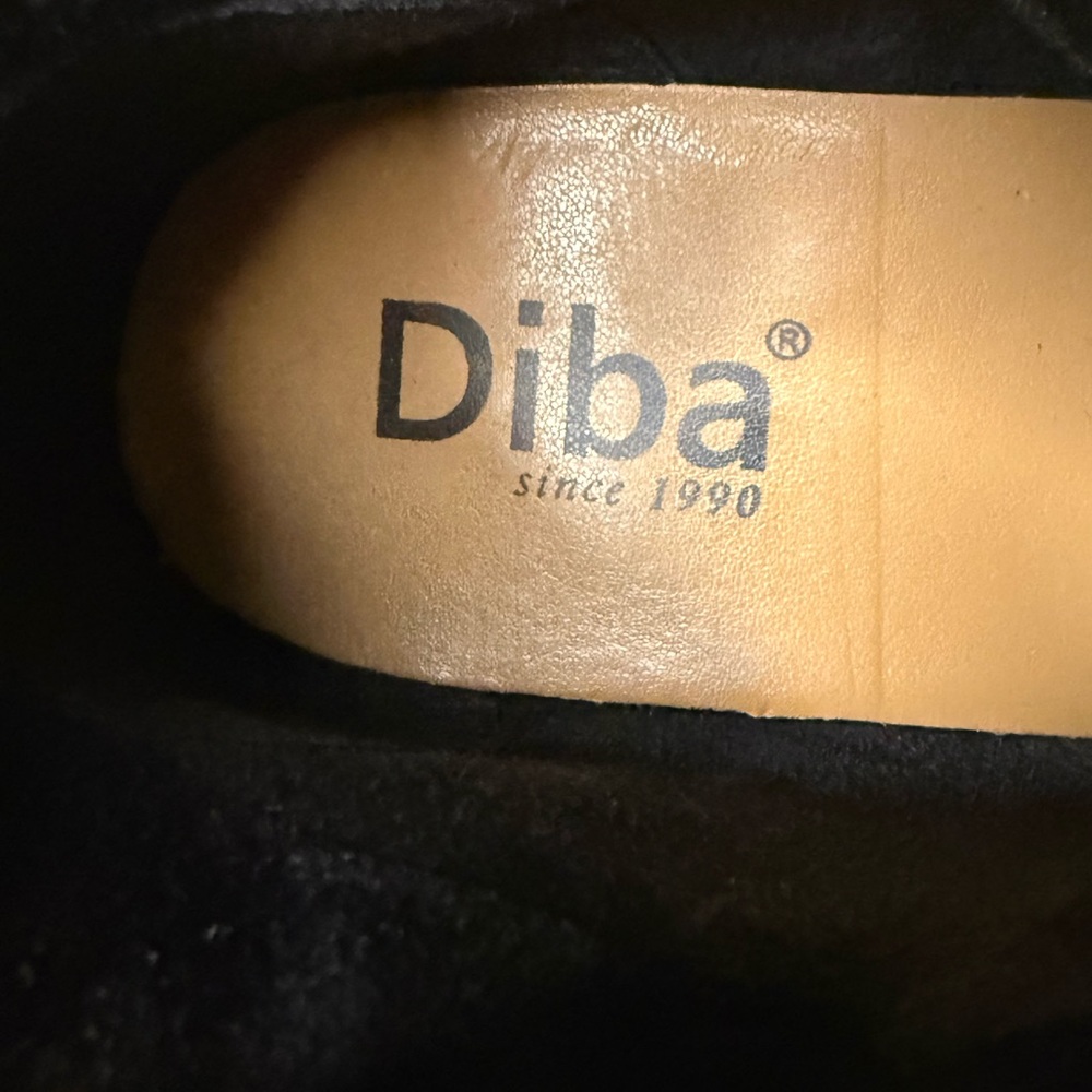 Diba Black Ankle Boots with Brown Heel - Picture 4 of 5